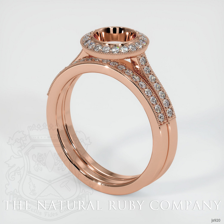 14K Rose Gold Pave Ring Setting