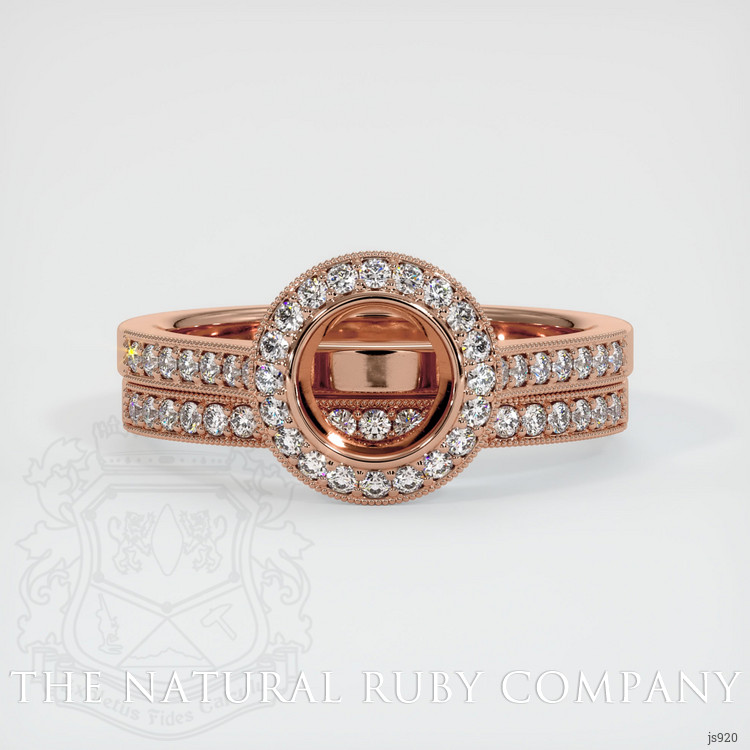 14K Rose Gold Pave Ring Setting