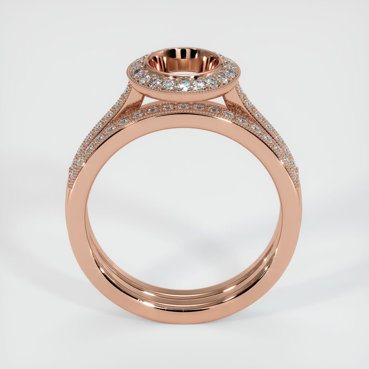 14K Rose Gold Pave Ring Setting
