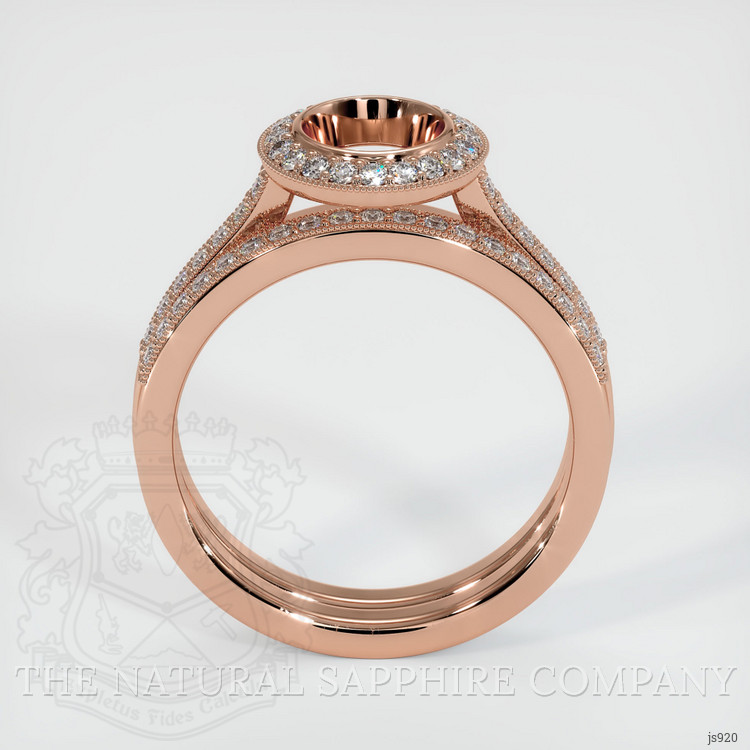 14K Rose Gold Pave Ring Setting