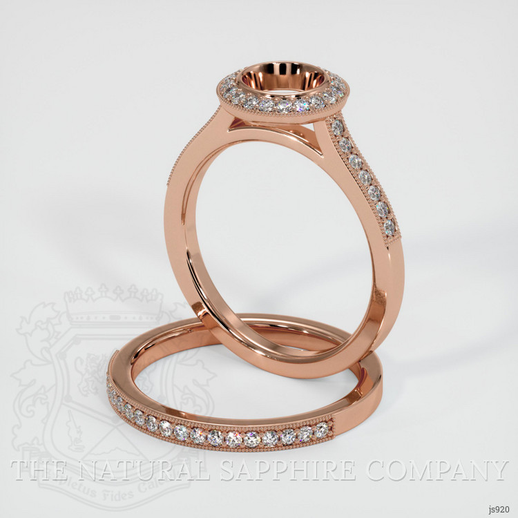 14K Rose Gold Pave Ring Setting