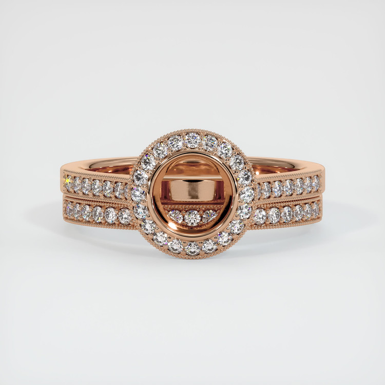 18K Rose Gold Pave Ring Setting