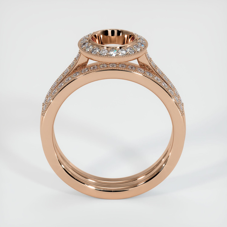 18K Rose Gold Pave Ring Setting
