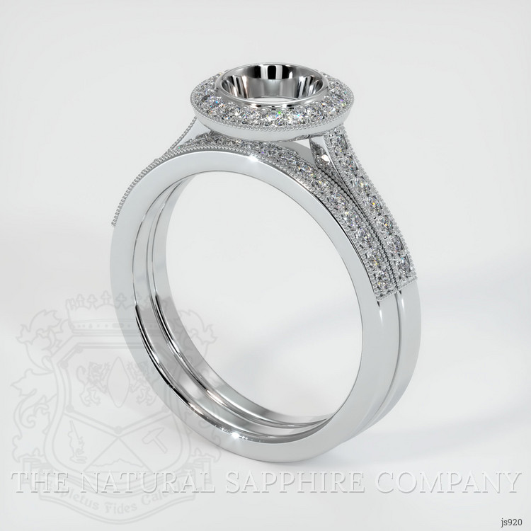 14K White Gold Pave Ring Setting