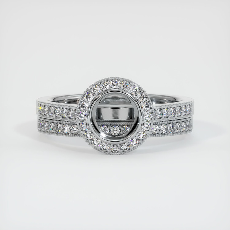 14K White Gold Pave Ring Setting