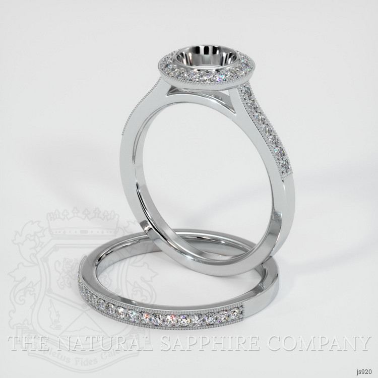 14K White Gold Pave Ring Setting