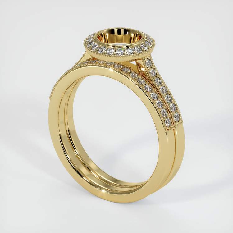 14K Yellow Gold Pave Ring Setting