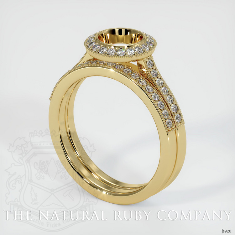 14K Yellow Gold Pave Ring Setting