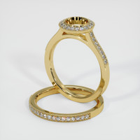 14K Yellow Gold Pave Ring Setting Image