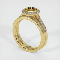18K Yellow Gold Pave Ring Setting Video