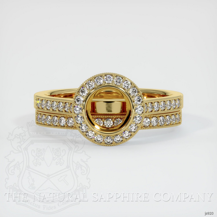 18K Yellow Gold Pave Ring Setting