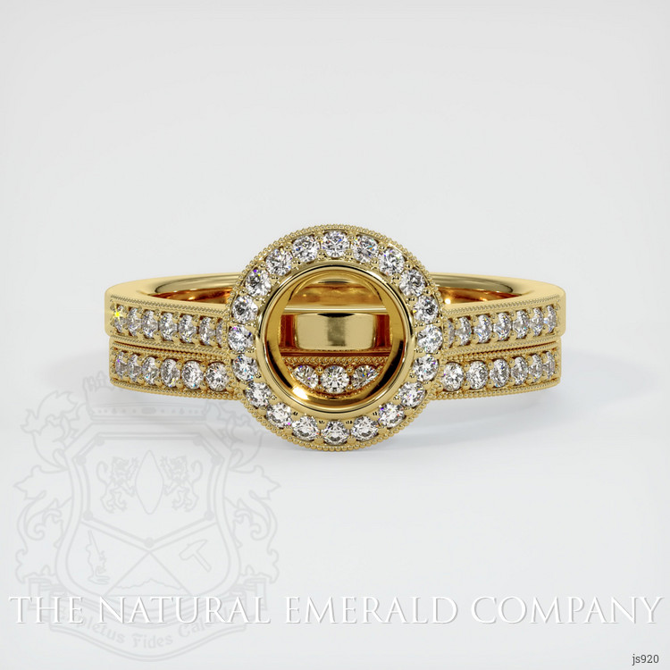 18K Yellow Gold Pave Ring Setting