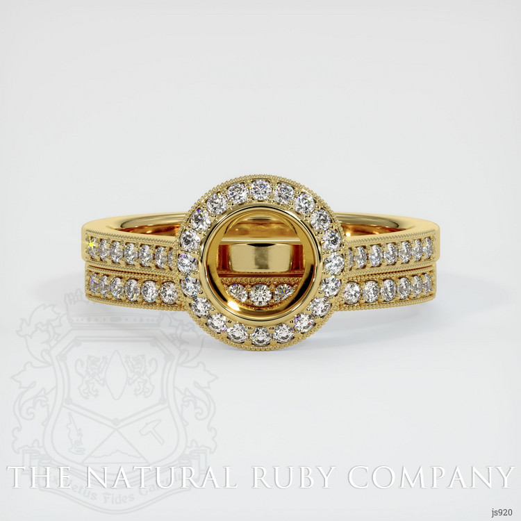 18K Yellow Gold Pave Ring Setting