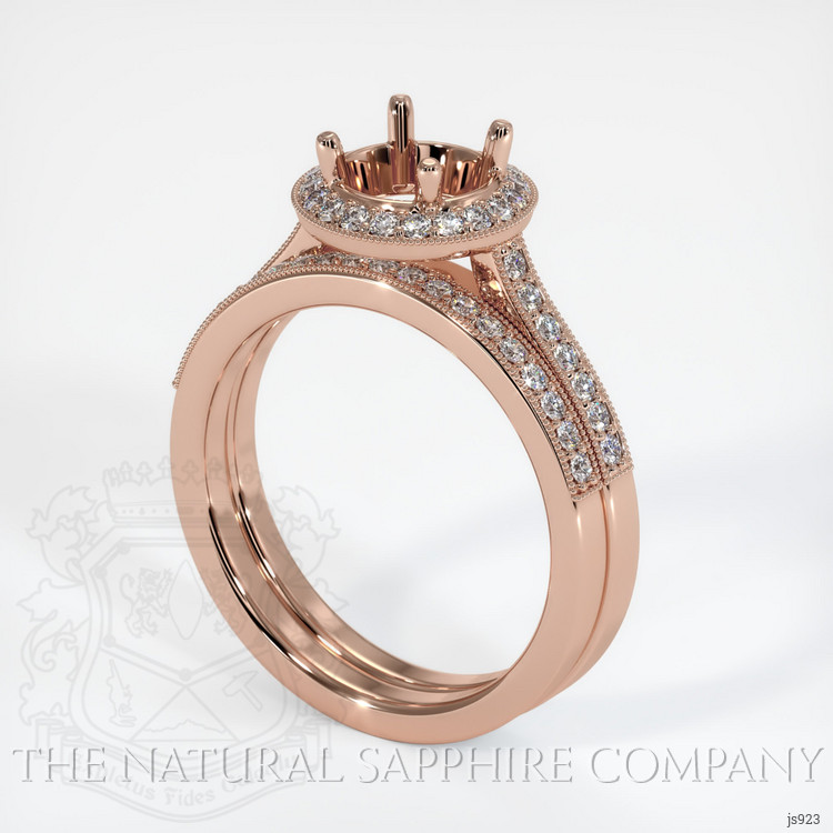 14K Rose Gold Pave Ring Setting