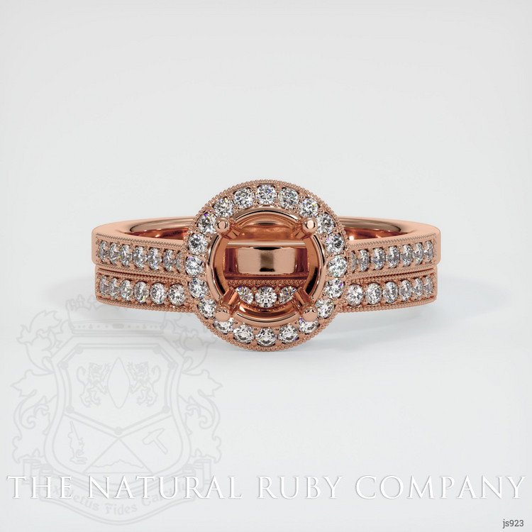 14K Rose Gold Pave Ring Setting