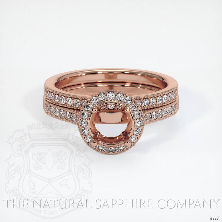 14K Rose Gold Pave Ring Setting