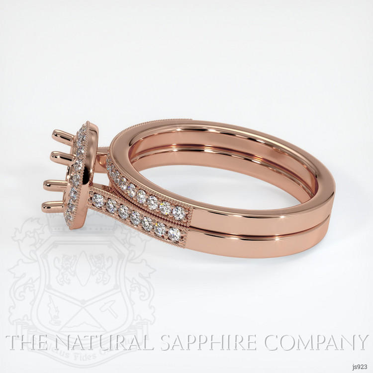 14K Rose Gold Pave Ring Setting