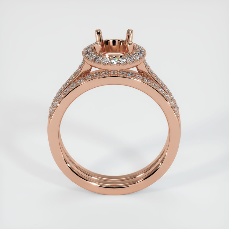 14K Rose Gold Pave Ring Setting