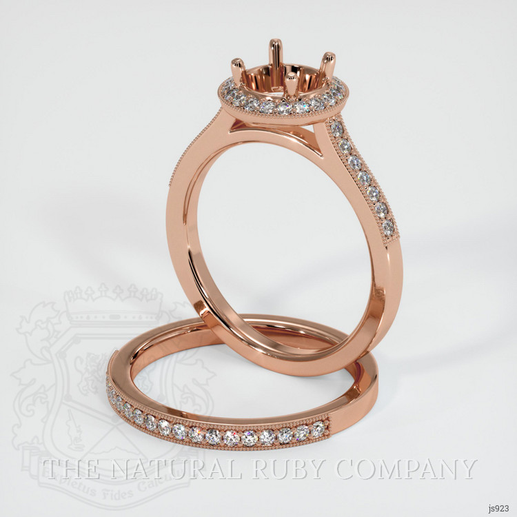 14K Rose Gold Pave Ring Setting
