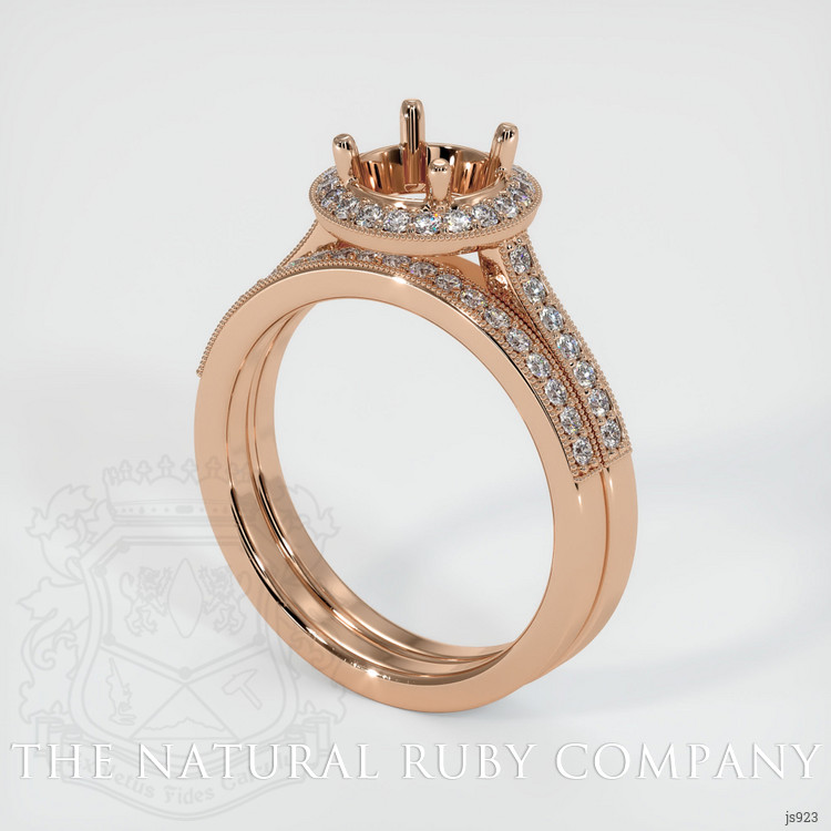 18K Rose Gold Pave Ring Setting
