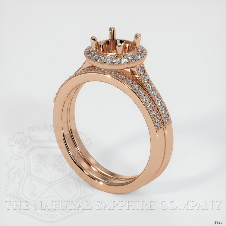 18K Rose Gold Pave Ring Setting
