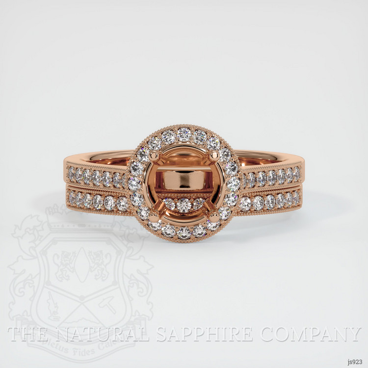 18K Rose Gold Pave Ring Setting