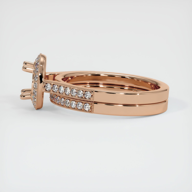 18K Rose Gold Pave Ring Setting