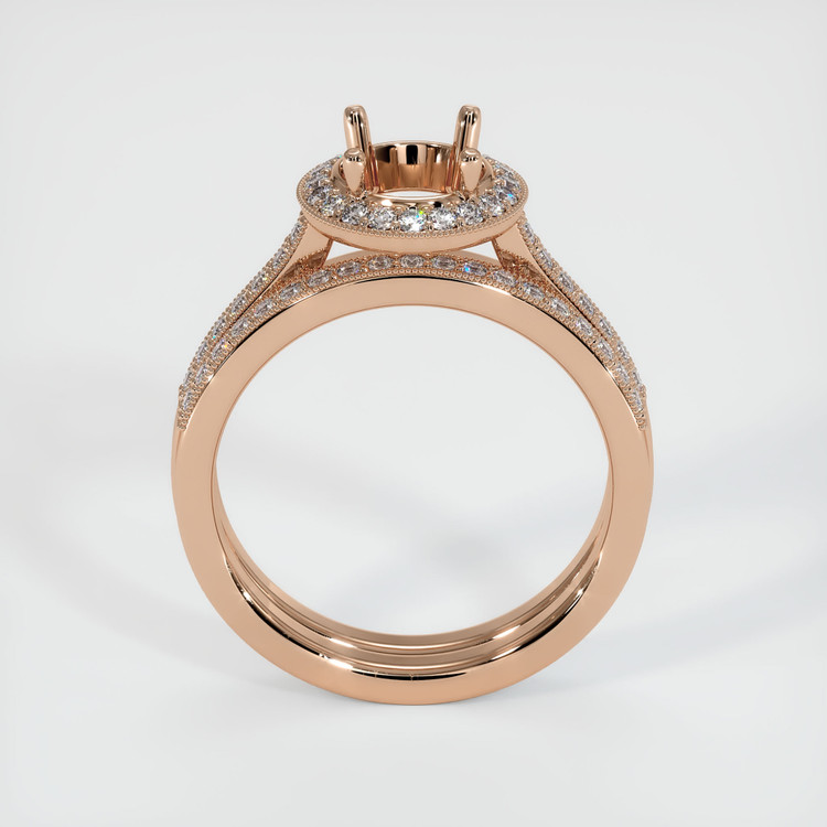 18K Rose Gold Pave Ring Setting