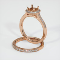 18K Rose Gold Pave Ring Setting Image