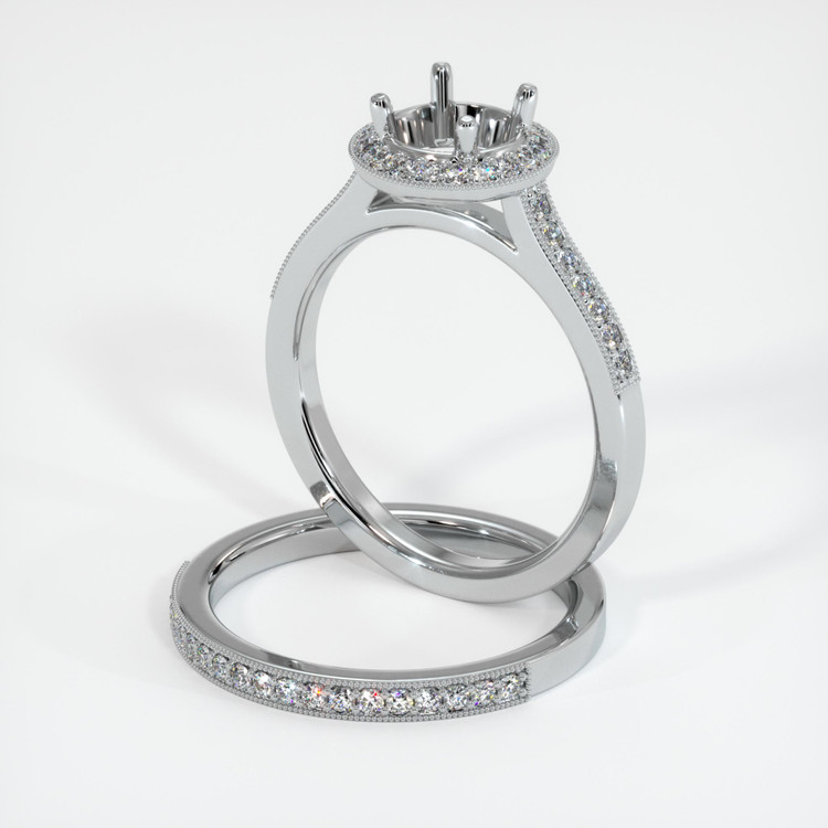 Silver Pave Ring Setting