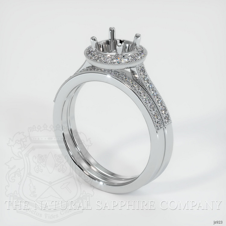 14K White Gold Pave Ring Setting