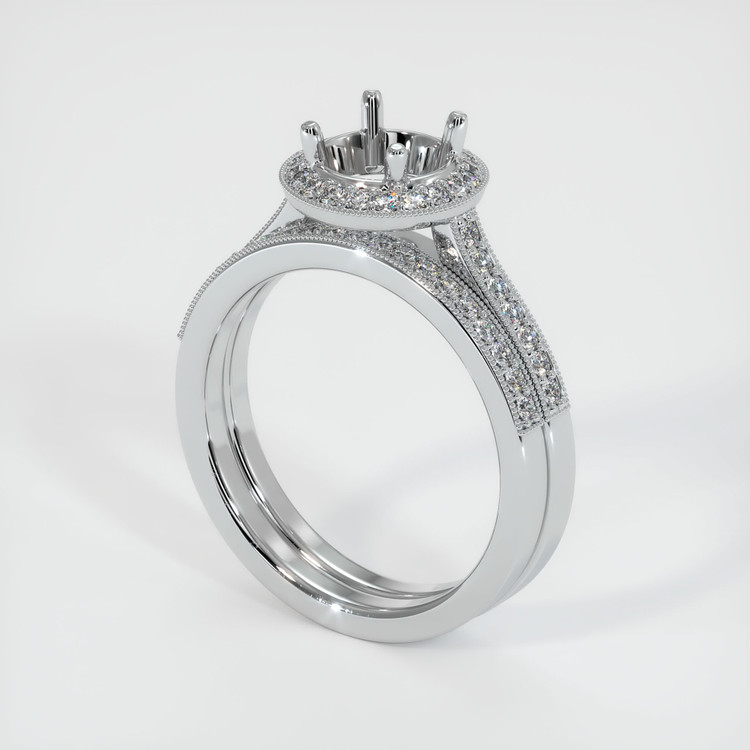 18K White Gold Pave Ring Setting