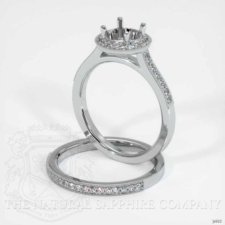 18K White Gold Pave Ring Setting