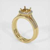 14K Yellow Gold Pave Ring Setting Video