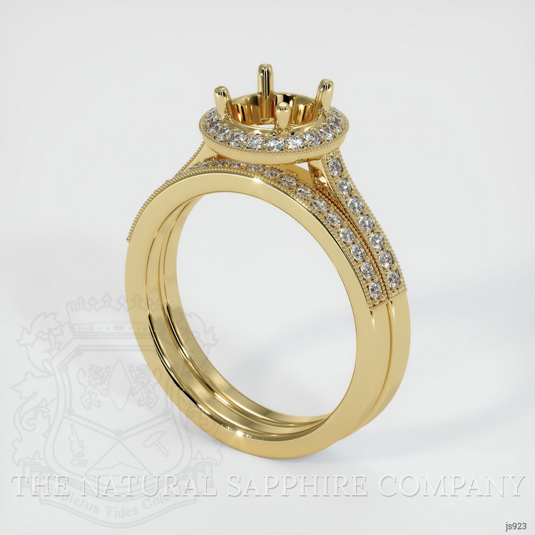 14K Yellow Gold Pave Ring Setting