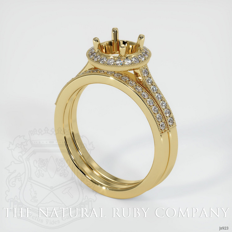 14K Yellow Gold Pave Ring Setting