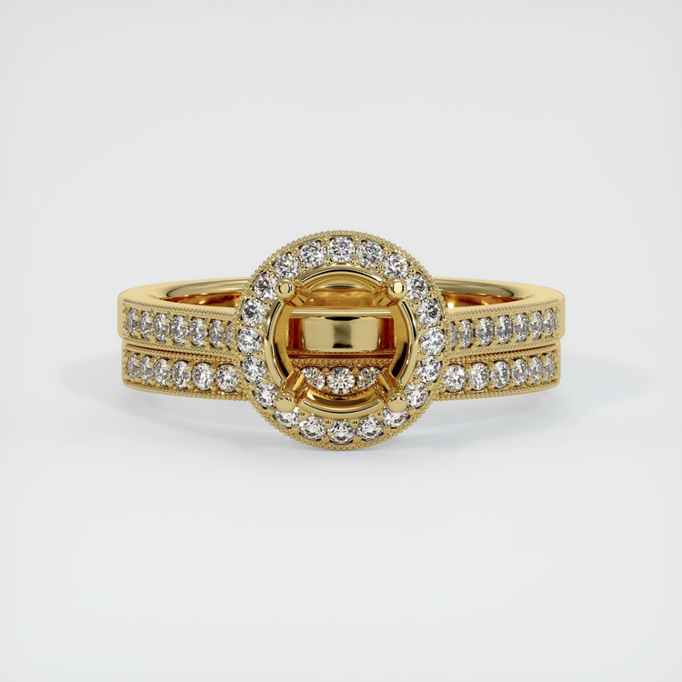 14K Yellow Gold Pave Ring Setting