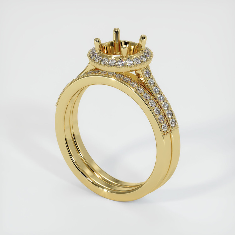 18K Yellow Gold Pave Ring Setting