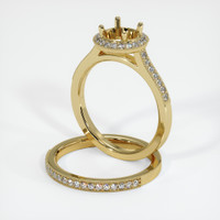 18K Yellow Gold Pave Ring Setting Image