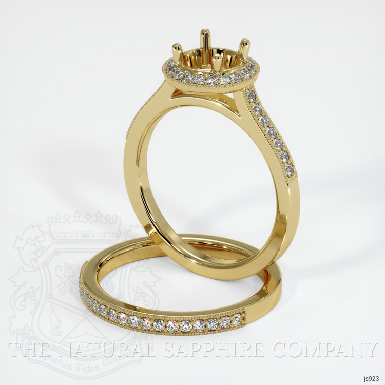 18K Yellow Gold Pave Ring Setting