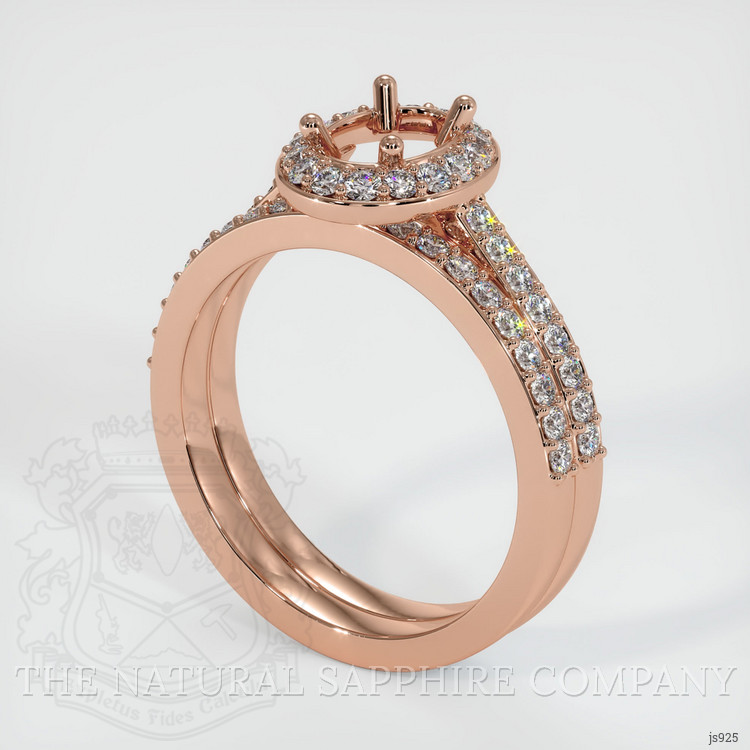 14K Rose Gold Pave Ring Setting
