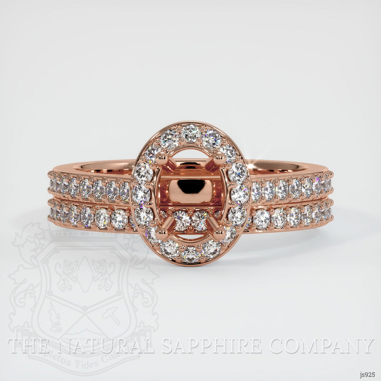 14K Rose Gold Pave Ring Setting