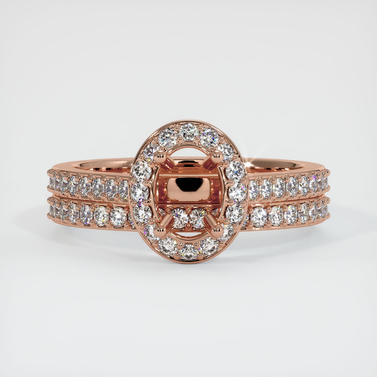 14K Rose Gold Pave Ring Setting