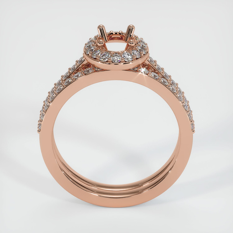 14K Rose Gold Pave Ring Setting