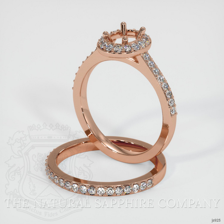 14K Rose Gold Pave Ring Setting