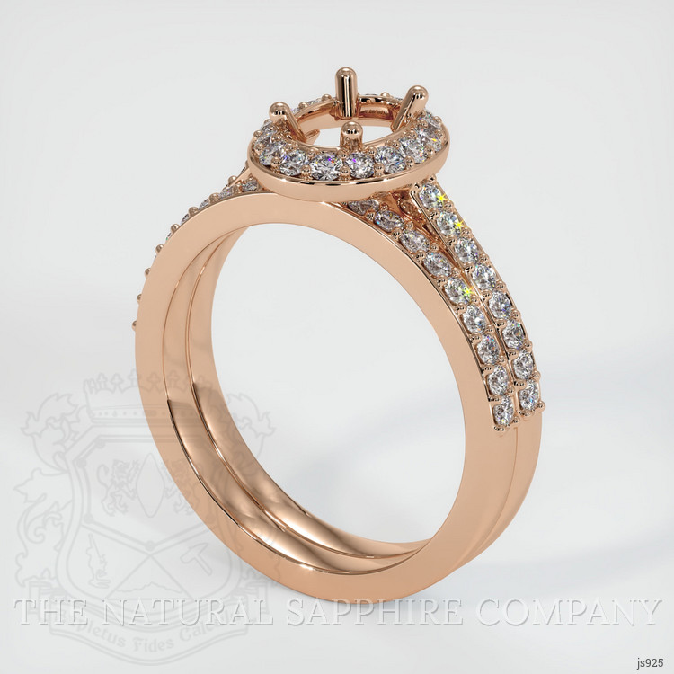18K Rose Gold Pave Ring Setting