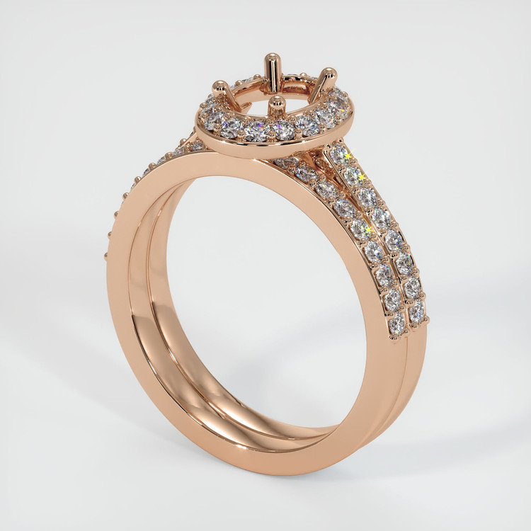 18K Rose Gold Pave Ring Setting