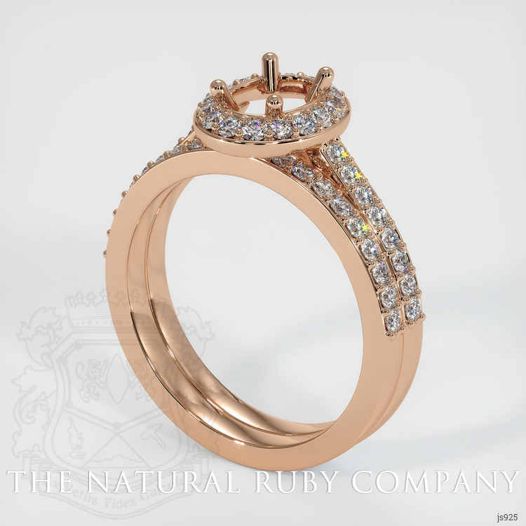 18K Rose Gold Pave Ring Setting