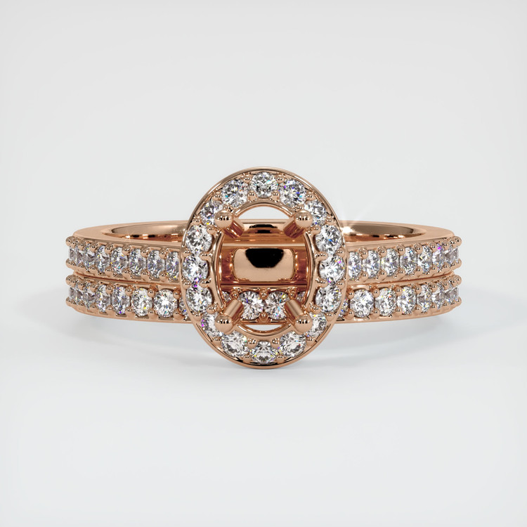 18K Rose Gold Pave Ring Setting