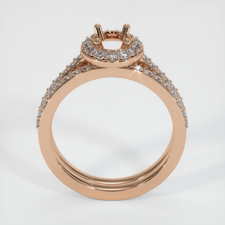 18K Rose Gold Pave Ring Setting
